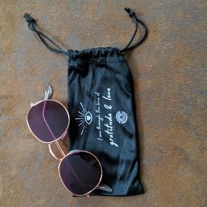 Rose Gold Purple Lens Sunglasses